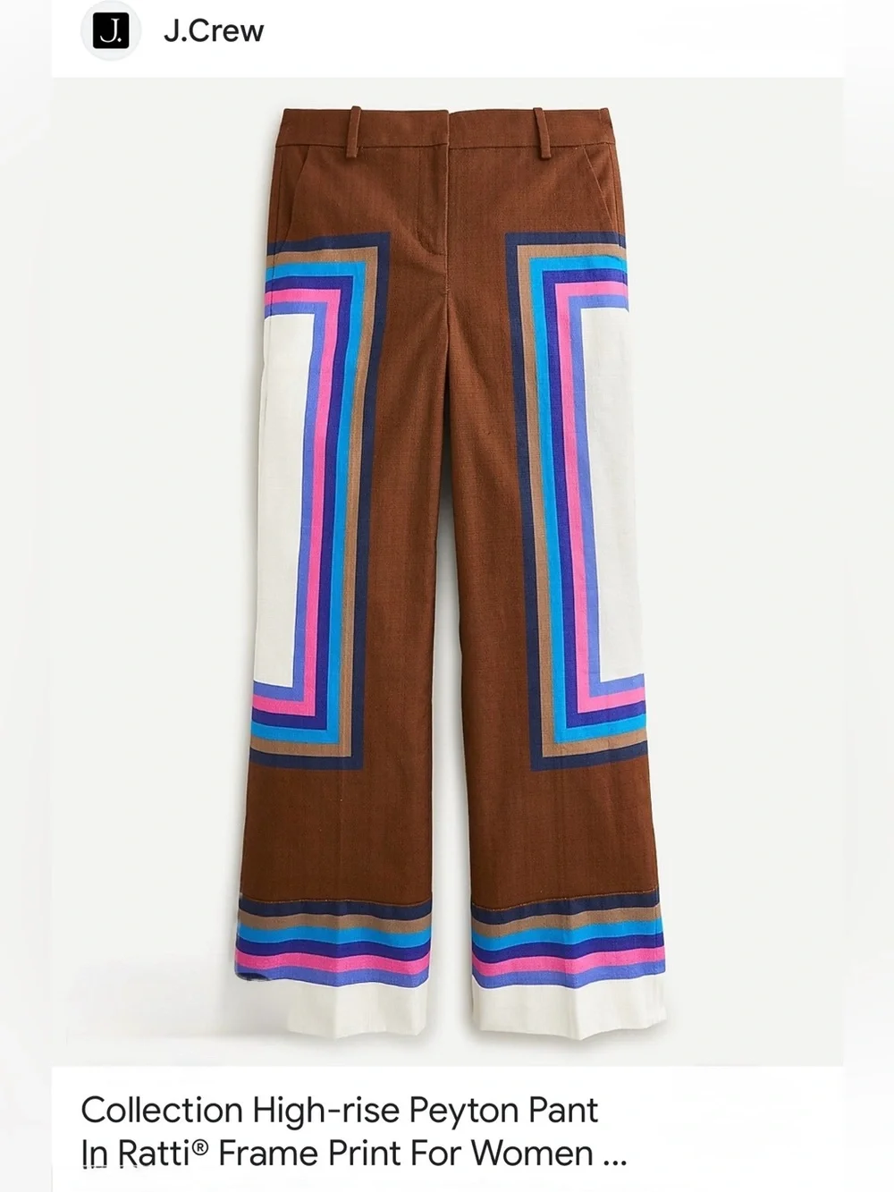 JCREW Collection High-rise Peyton Pant In Ratti® Frame Print